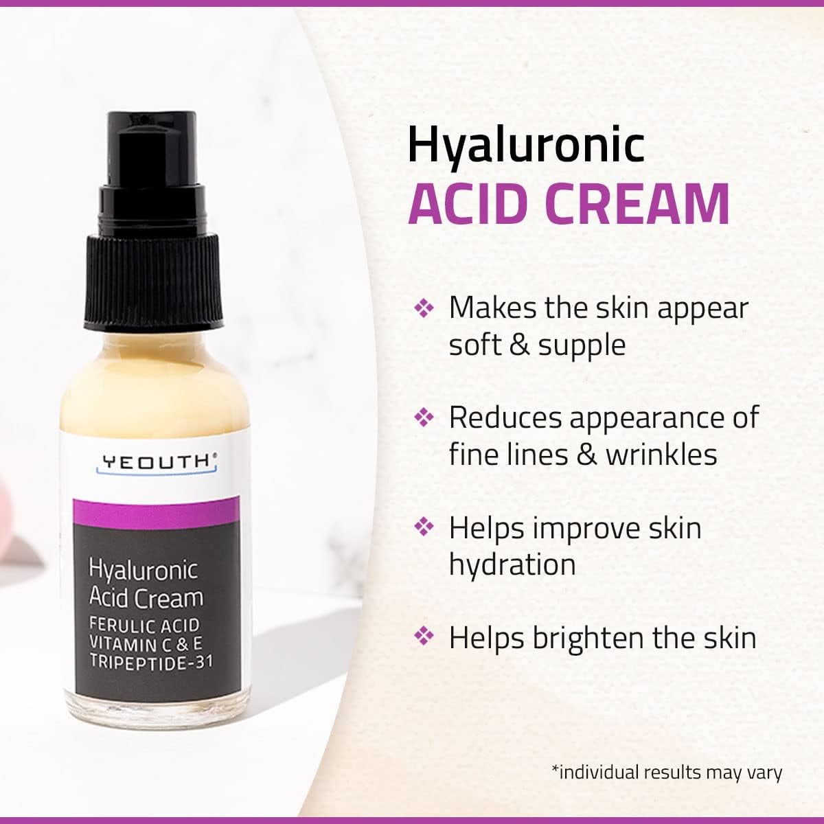 Yeouth Hyaluronic Acid Cream 1oz 1oz