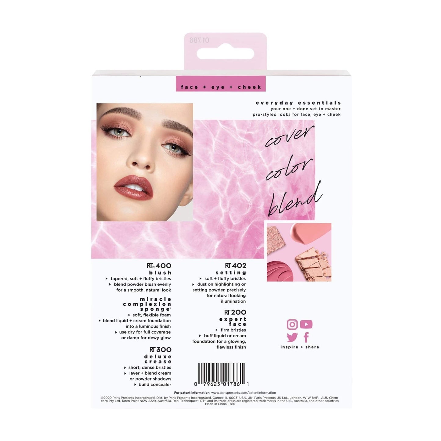 Real Techniques Everyday Essentials Kit with 1 Miracle Complexion Sponge, 5 Piece Set