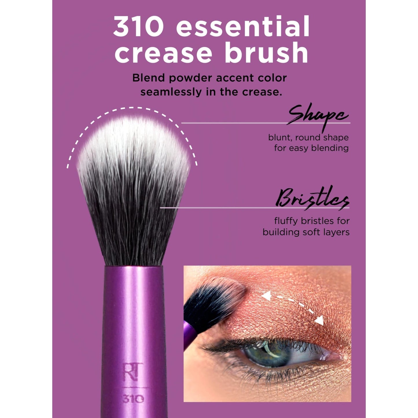 Real Techniques Everyday Eye Essentials Makeup Brush Kit, 8 Piece Set