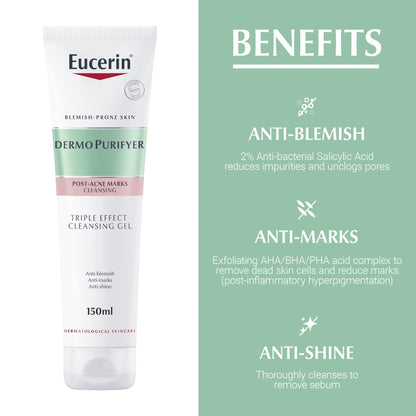 Eucerin DermoPurifyer Triple Effect Face and Body Cleansing Gel 150ml