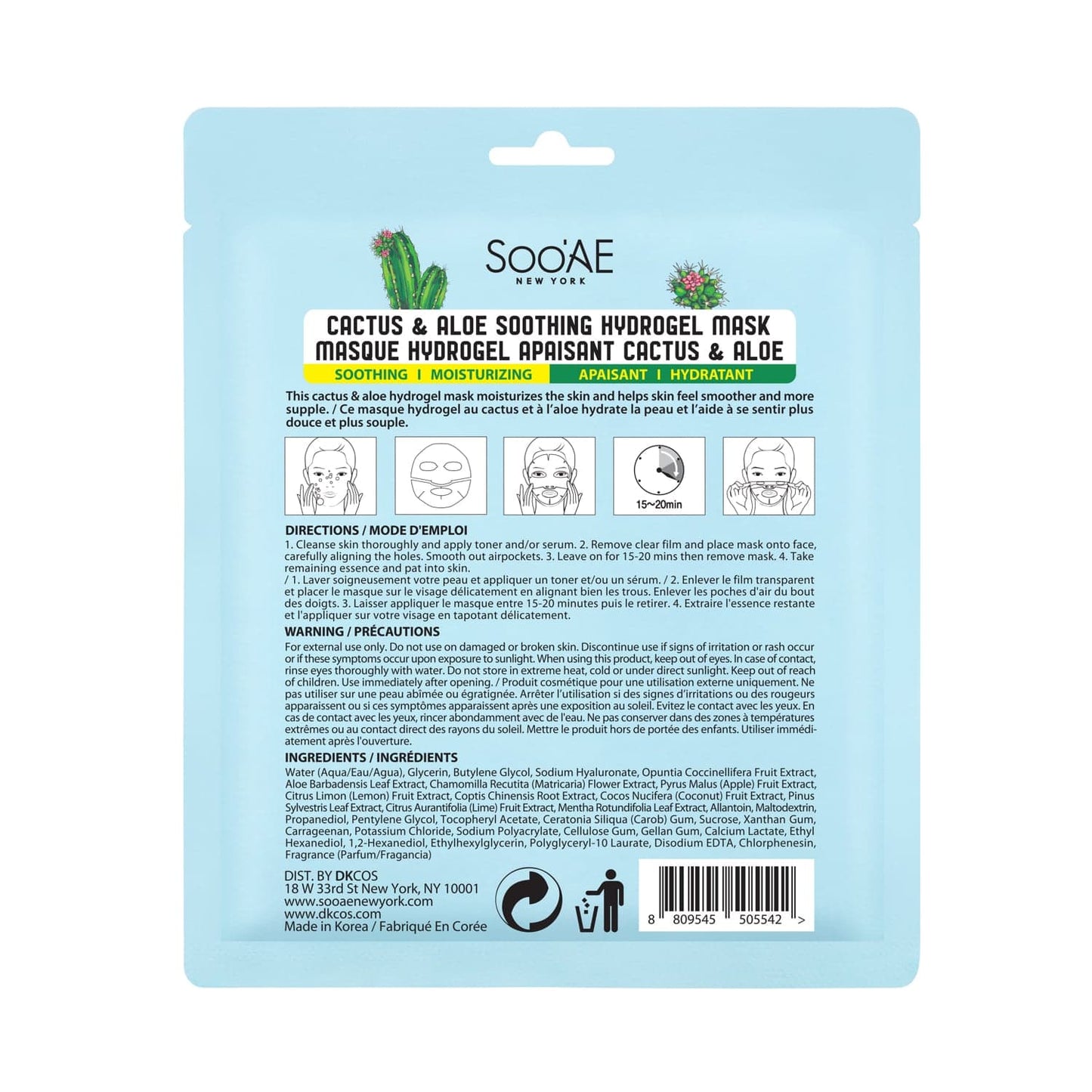 Soothing Hydrogel Sheet Mask Cactus & Aloe 1pc