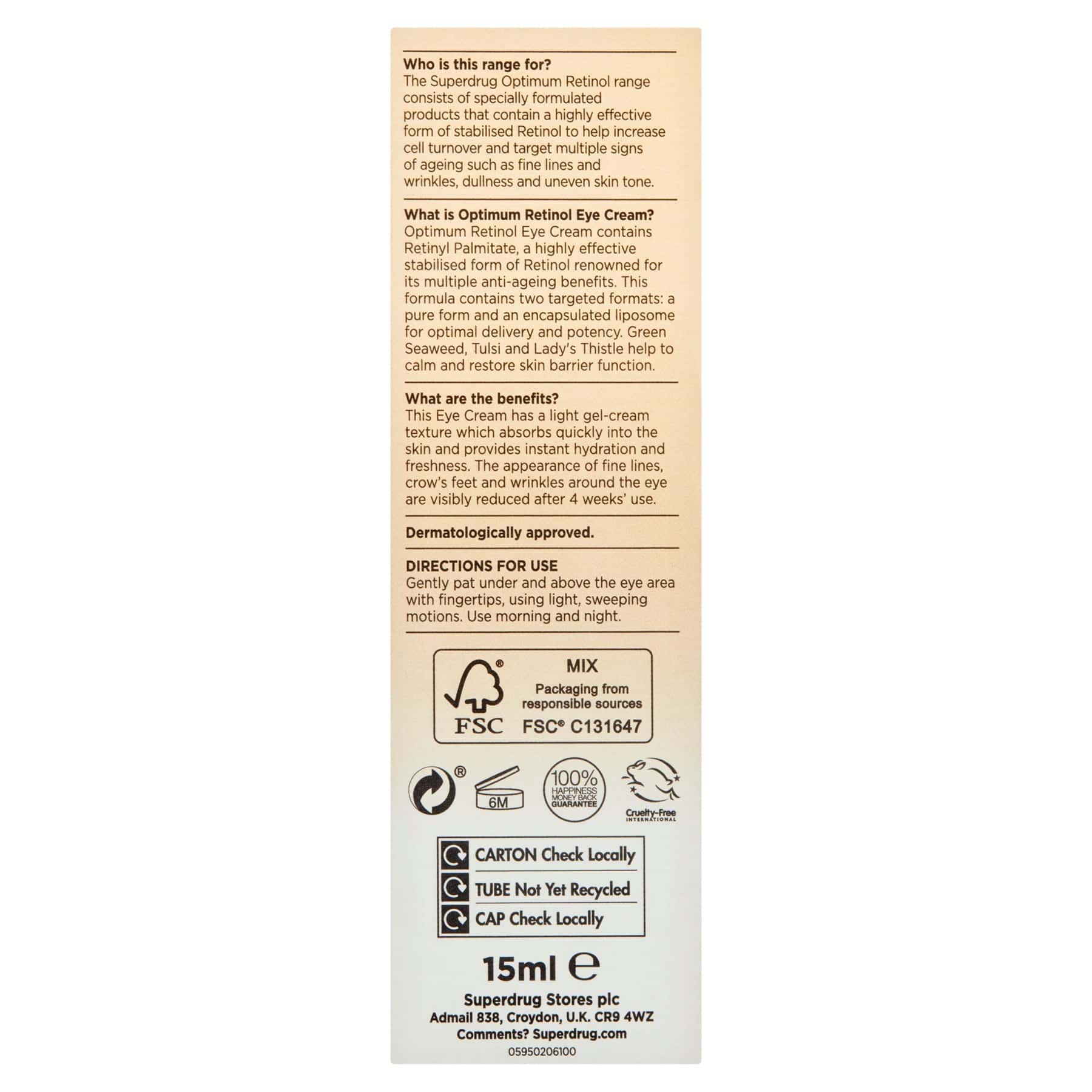 Retinol Firming Anti-Ageing Eye Cream 15ml 15ml
