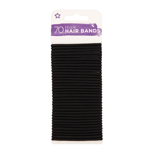 Thick Hair Ties 70pcs Black