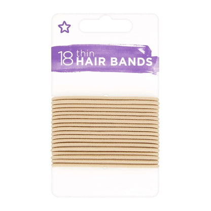 Thin Hair Ties 18pcs Blonde