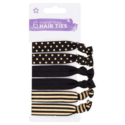 Flat Hair Ties Black & Gold