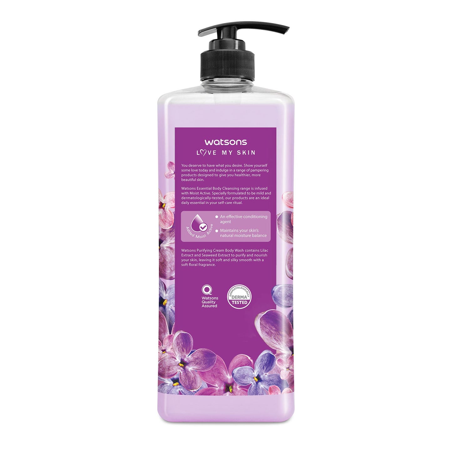 Love My Skin Purifying Cream Body Wash Lilac & Seaweed 1l 1L