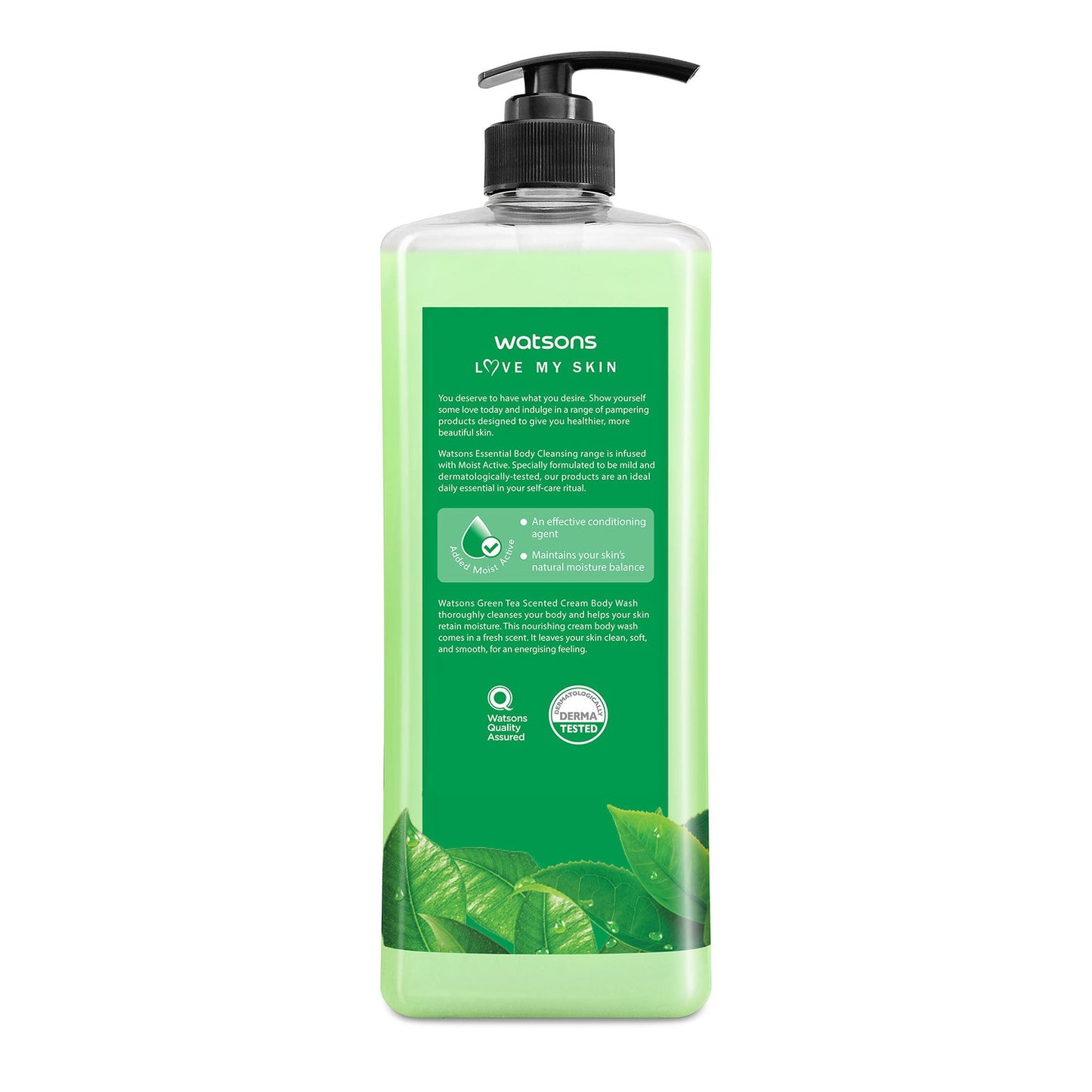 Love My Skin Softening & Moisturising Cream Body Wash Green Tea 1l 1L