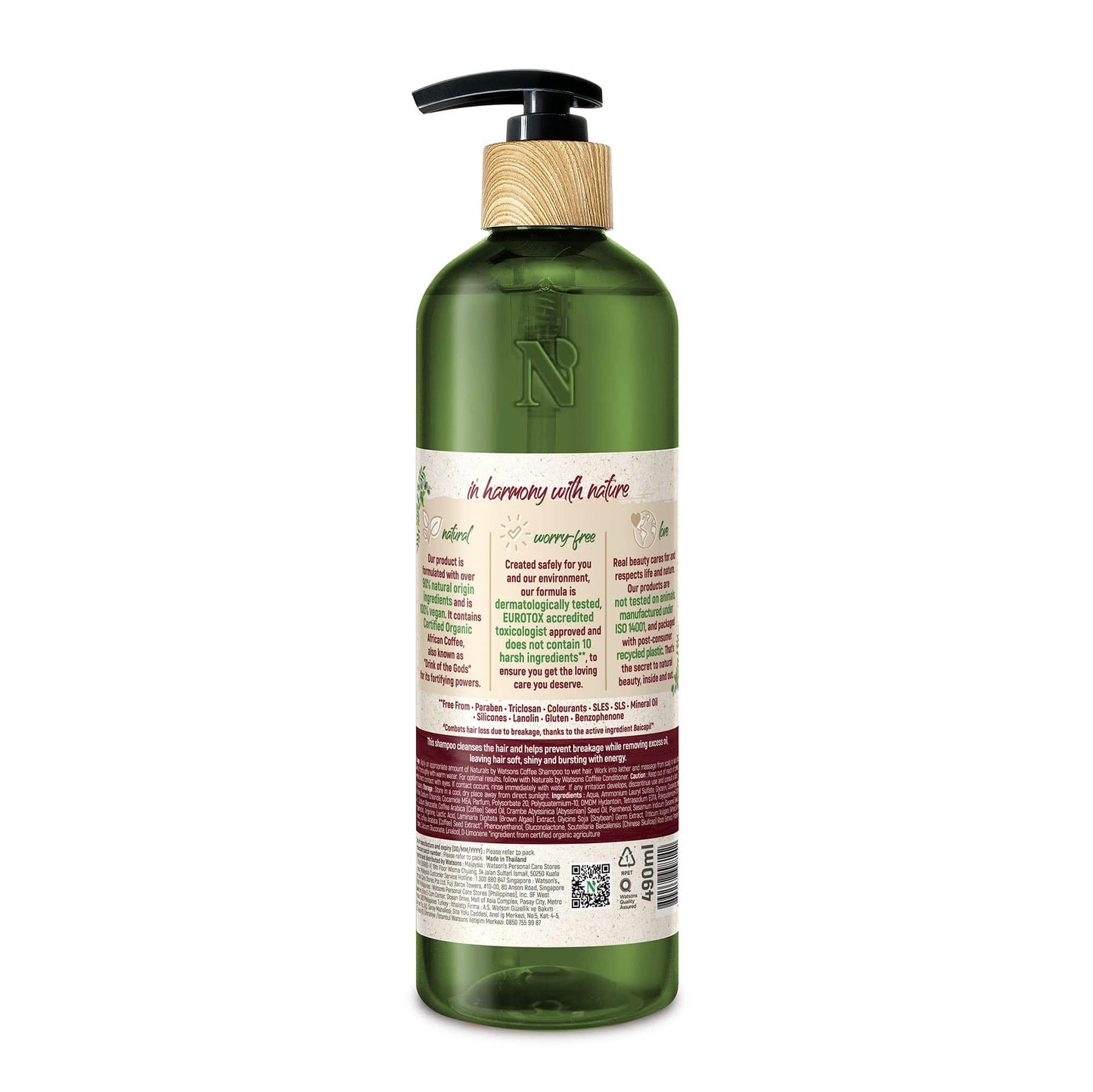 Anti-Hairfall Shampoo Coffee Thin, Fragile Hair 490ml 490ml