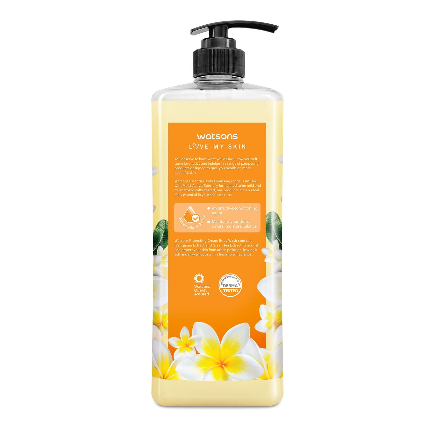 Love My Skin Protecting Cream Body Wash Frangipani & Green Tea 1l 1L