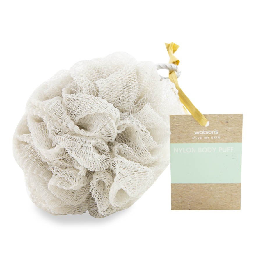 Nylon Body Puff White 1pc White