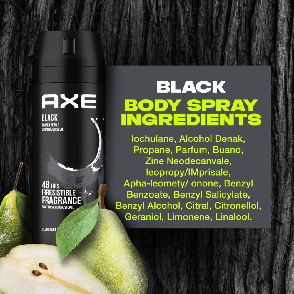 Body Spray Deodorant Black 150ml 150ml