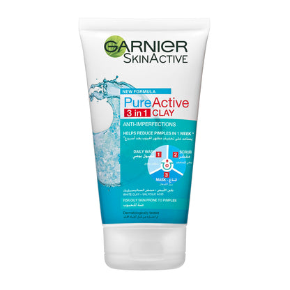 SkinActive Pure Active 3-in-1 Clay Face Wash 50ml 50ml
