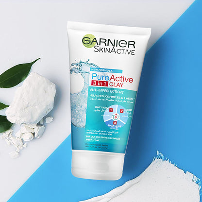 SkinActive Pure Active 3-in-1 Clay Face Wash 50ml 50ml