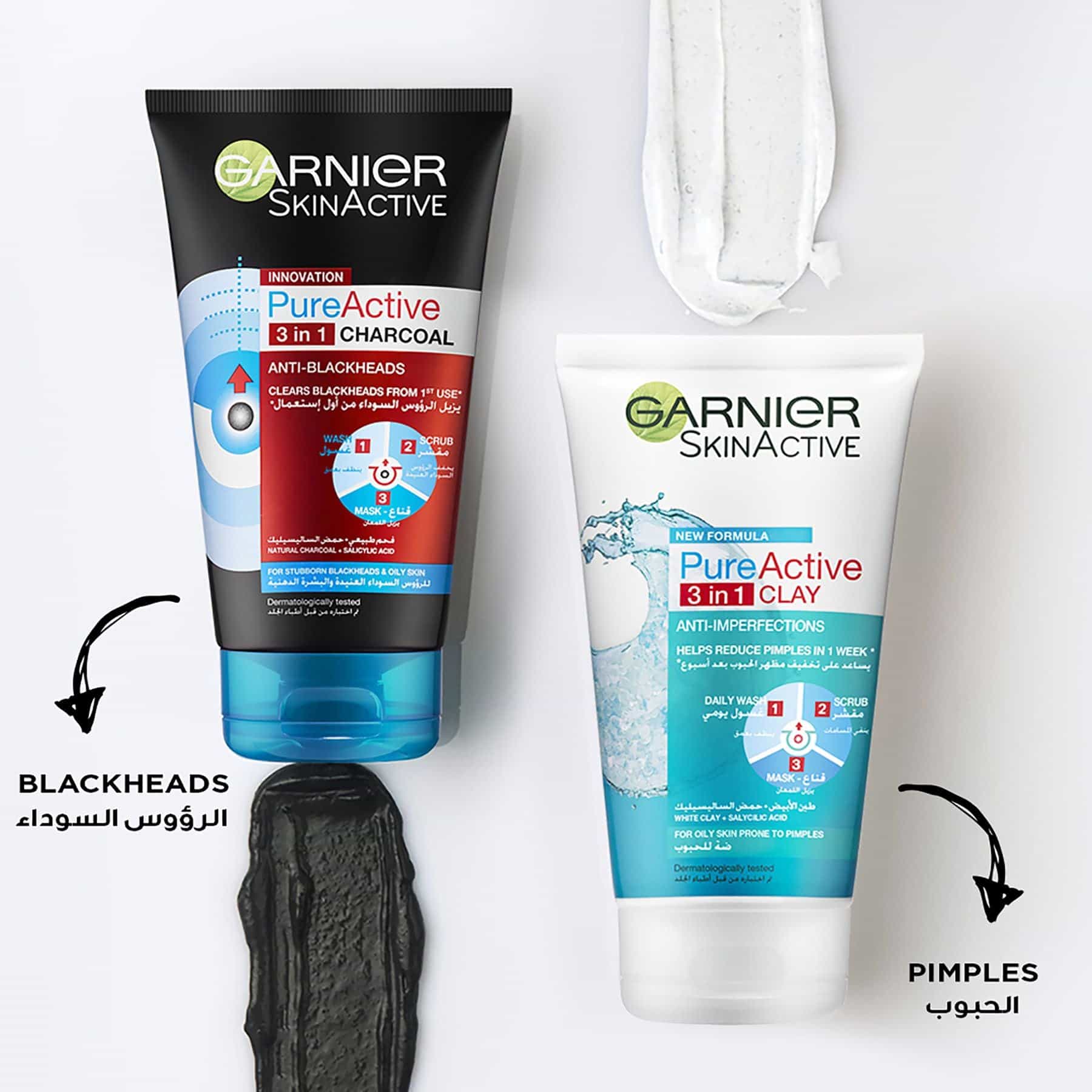 SkinActive Pure Active 3-in-1 Charcoal Face Wash 150ml