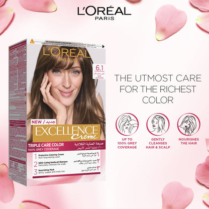 Excellence Creme Permanent Hair Colour 55ml 6.1 Dark Ash Blonde|55ml