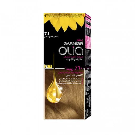 Olia No Ammonia Permanent Hair Colour 60ml 7.1 Dark Ash Blonde