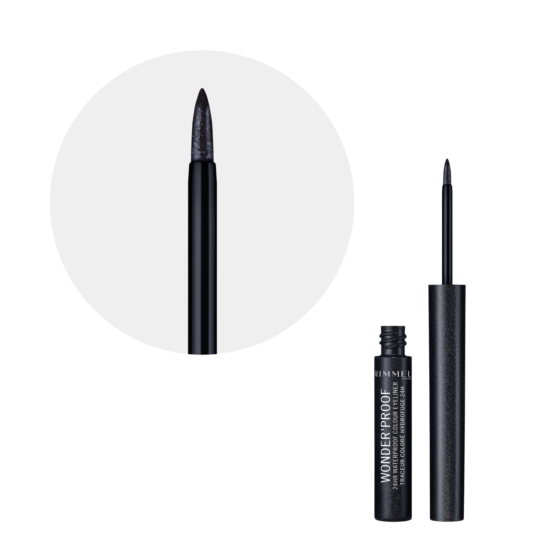 Wonder'Proof 24Hr Waterproof Colour Liquid Eyeliner 1.4ml 006 Sparkly Anthracite|1.4ml