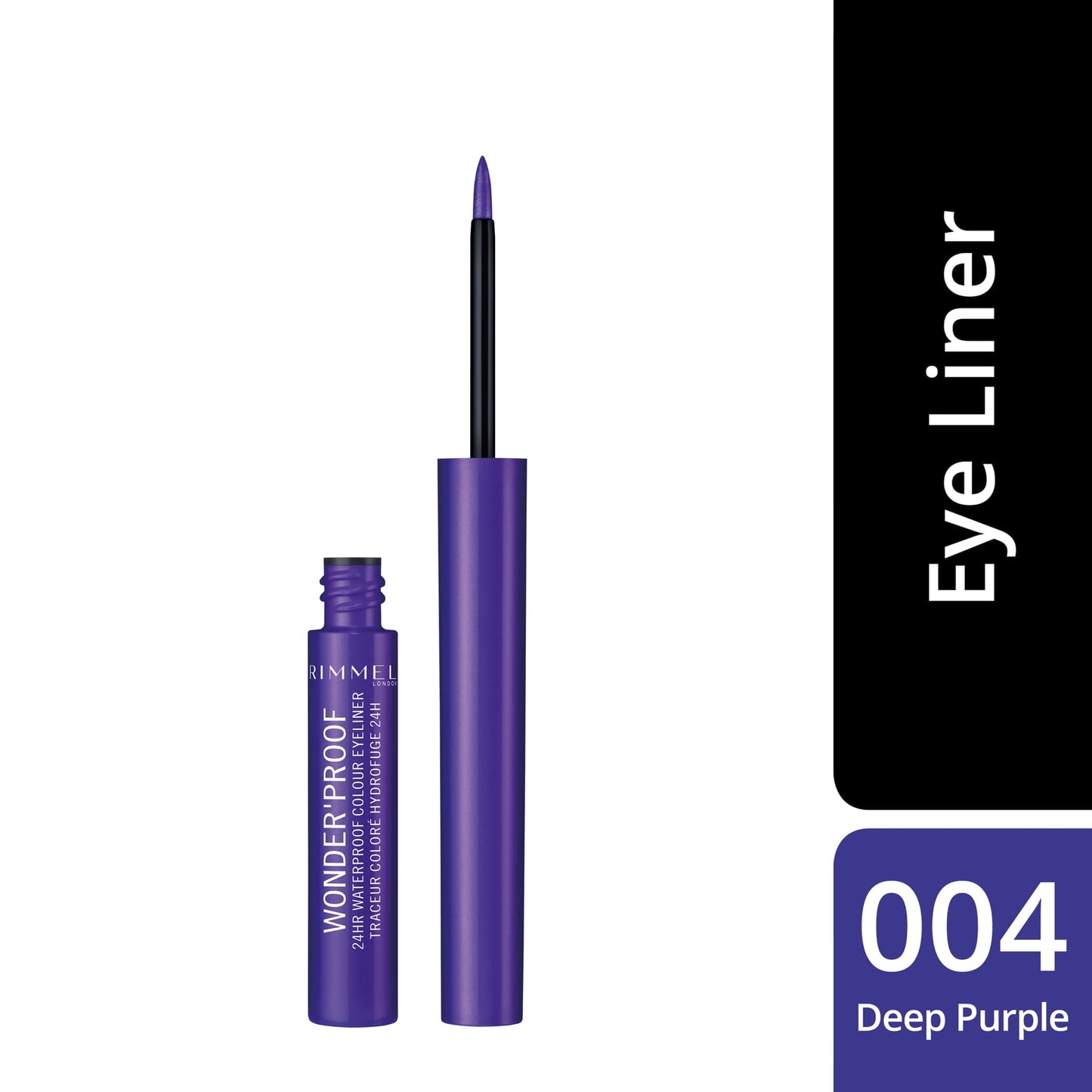 Wonder'Proof 24Hr Waterproof Colour Liquid Eyeliner 1.4ml 004 Deep Purple|1.4ml