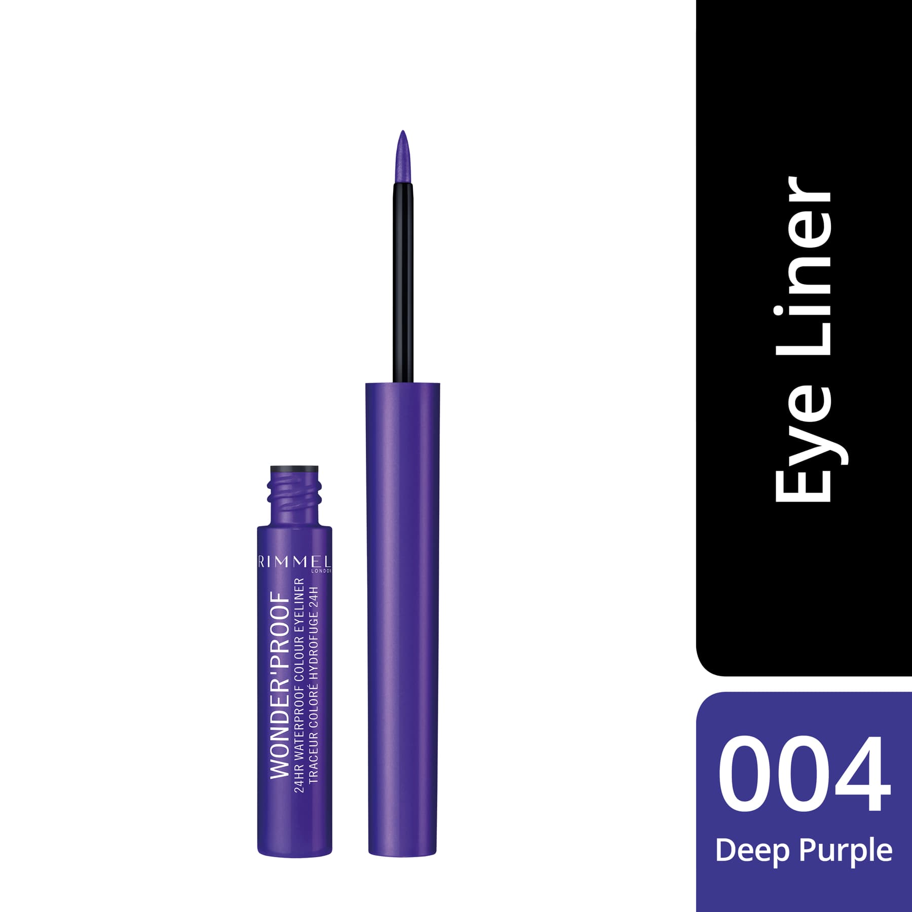 Wonder'Proof 24Hr Waterproof Colour Liquid Eyeliner 1.4ml 004 Deep Purple|1.4ml