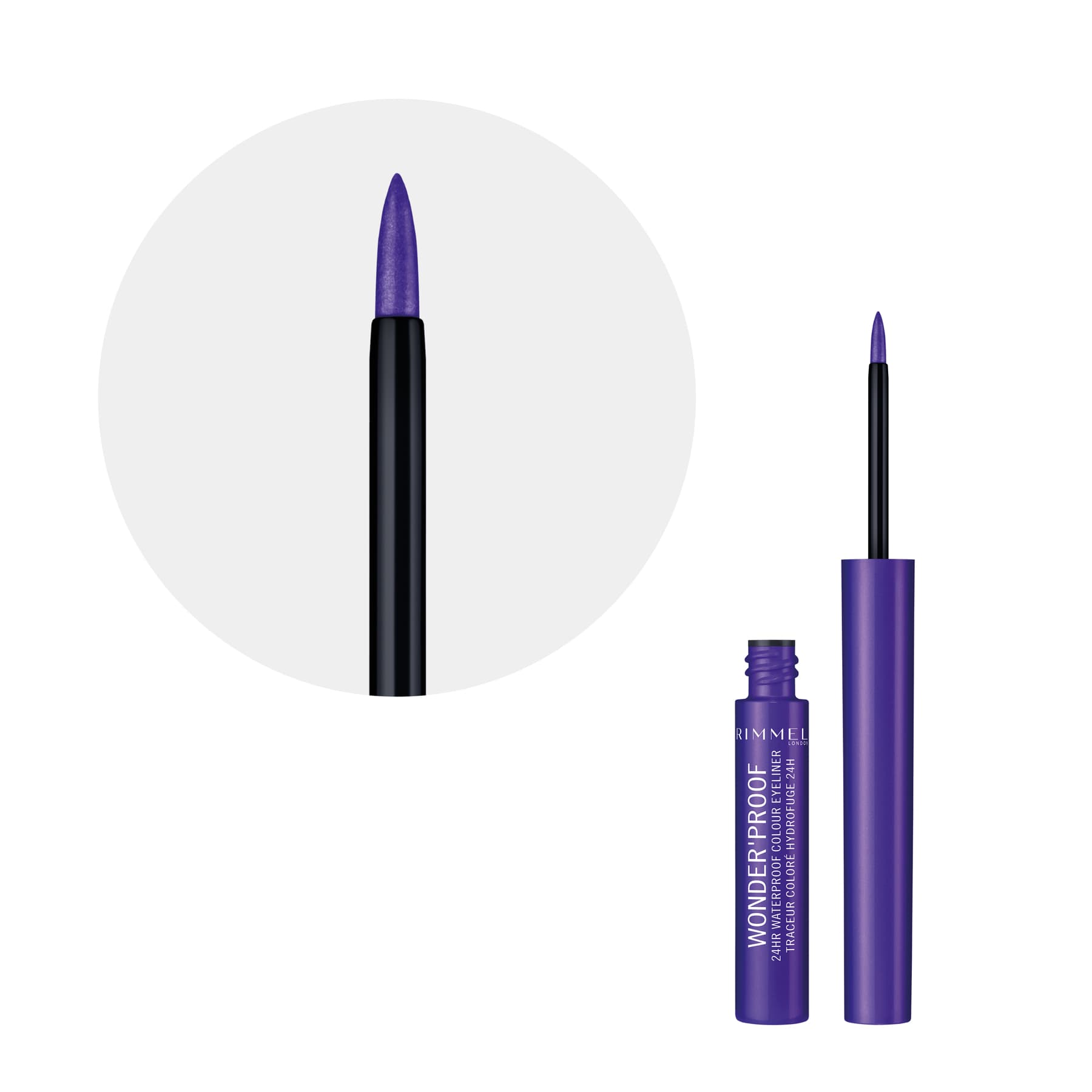 Wonder'Proof 24Hr Waterproof Colour Liquid Eyeliner 1.4ml 004 Deep Purple|1.4ml