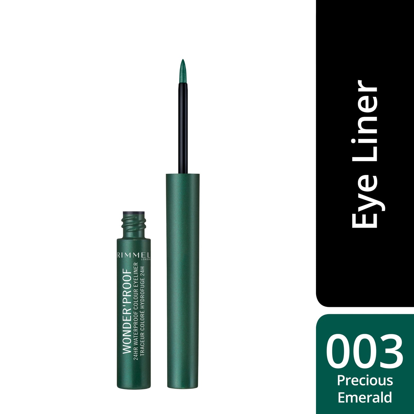 Wonder'Proof 24Hr Waterproof Colour Liquid Eyeliner 1.4ml 003 Precious Emerald|1.4ml