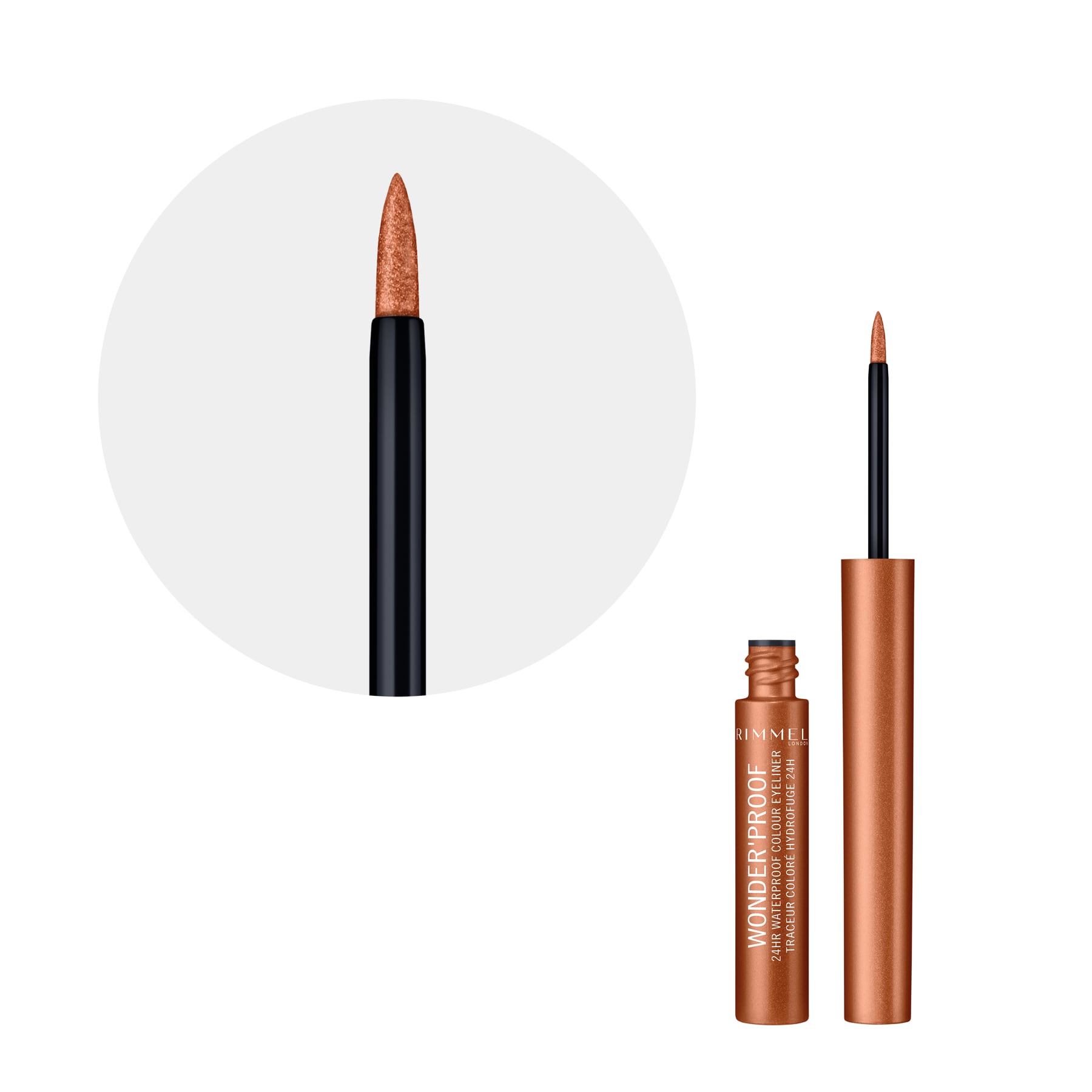 Wonder'Proof 24Hr Waterproof Colour Liquid Eyeliner 1.4ml 001 True Copper|1.4ml