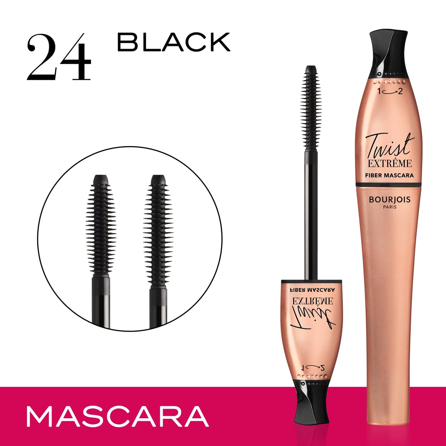 Twist Up Fiber Extreme Lengthening & Volumizing Mascara 24 Black 8ml Black|8ml