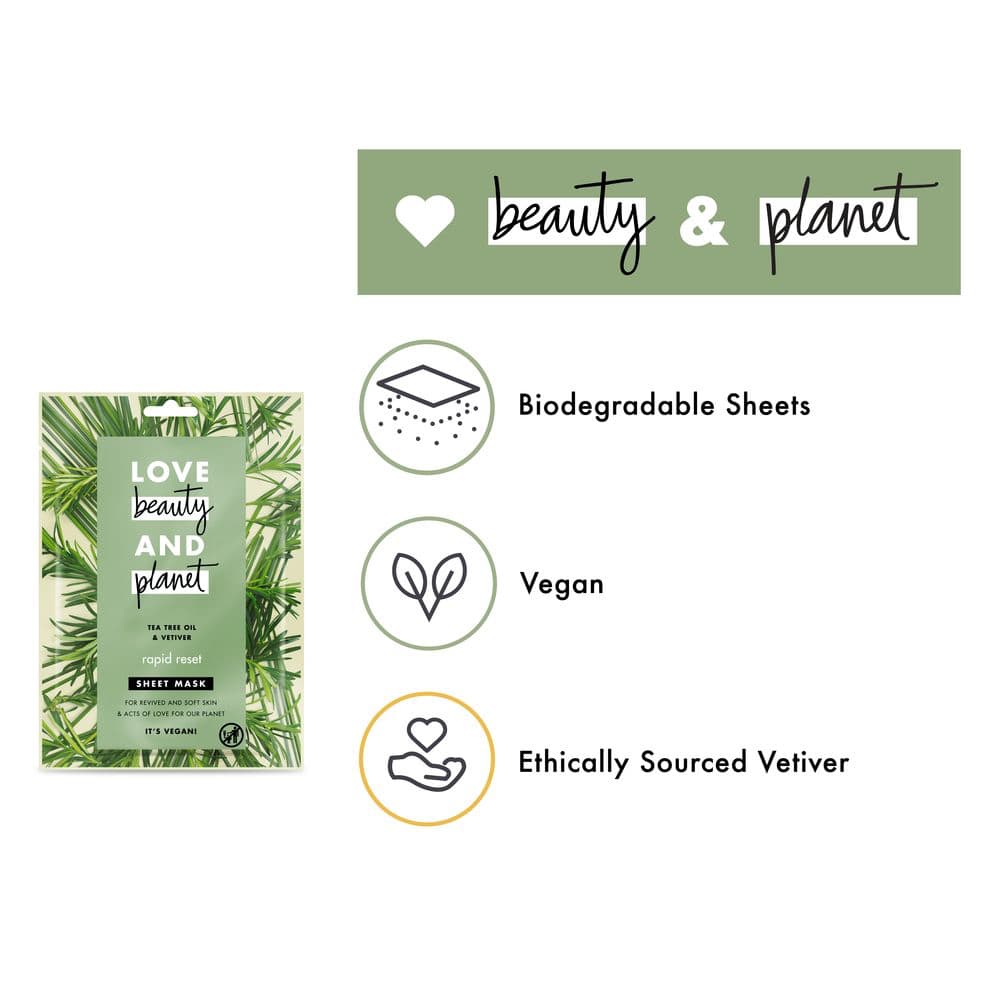 Rapid Reset Sheet Mask Tea Tree Oil & Vetiver 1pc 21ml