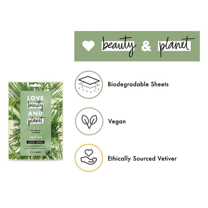 Rapid Reset Sheet Mask Tea Tree Oil & Vetiver 1pc 21ml