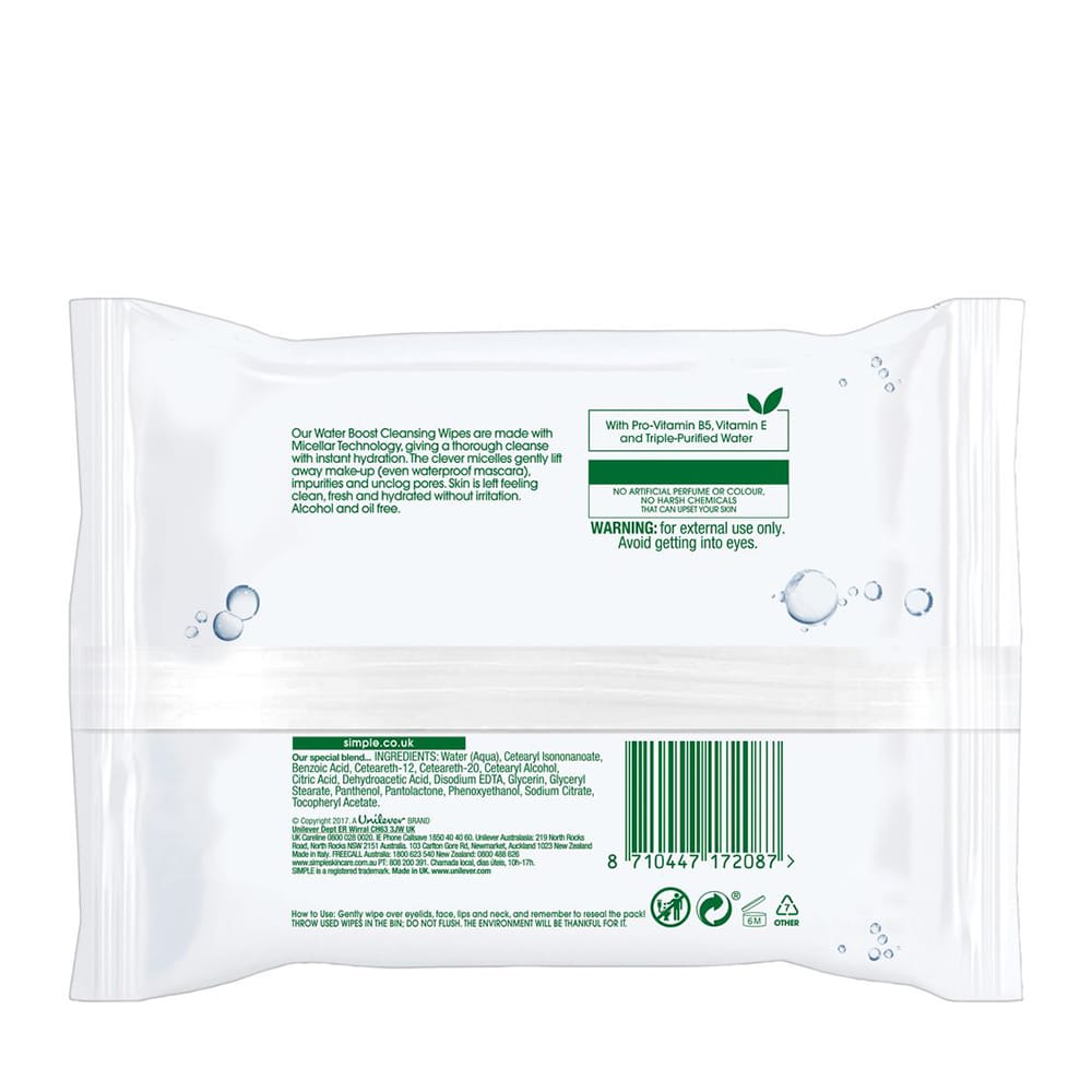 Water Boost Cleansing Facial Makeup Removing Wipes 25pcs 25pcs