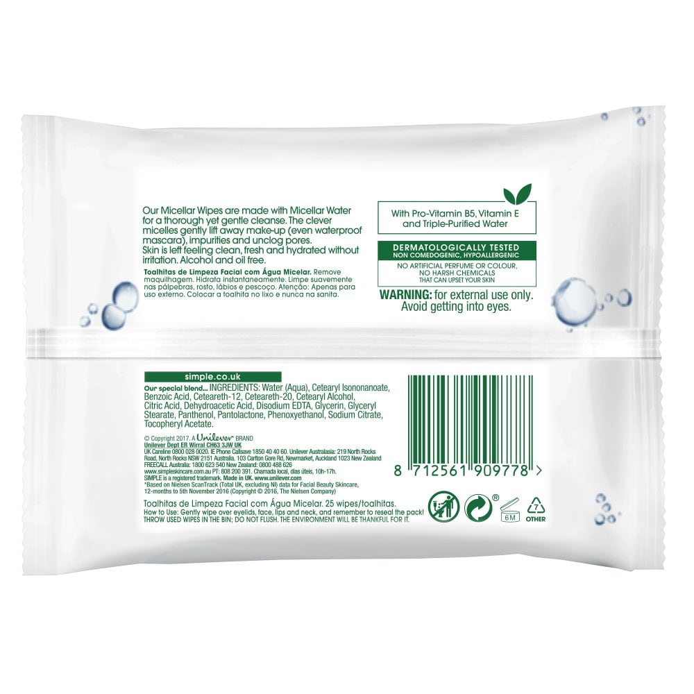 Micellar Cleansing Facial Makeup Removing Wipes 25pcs 25pcs