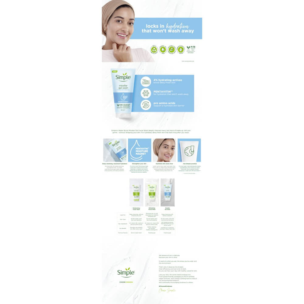 Water Boost Micellar Gel Hydrating Face Wash 150ml 150ml