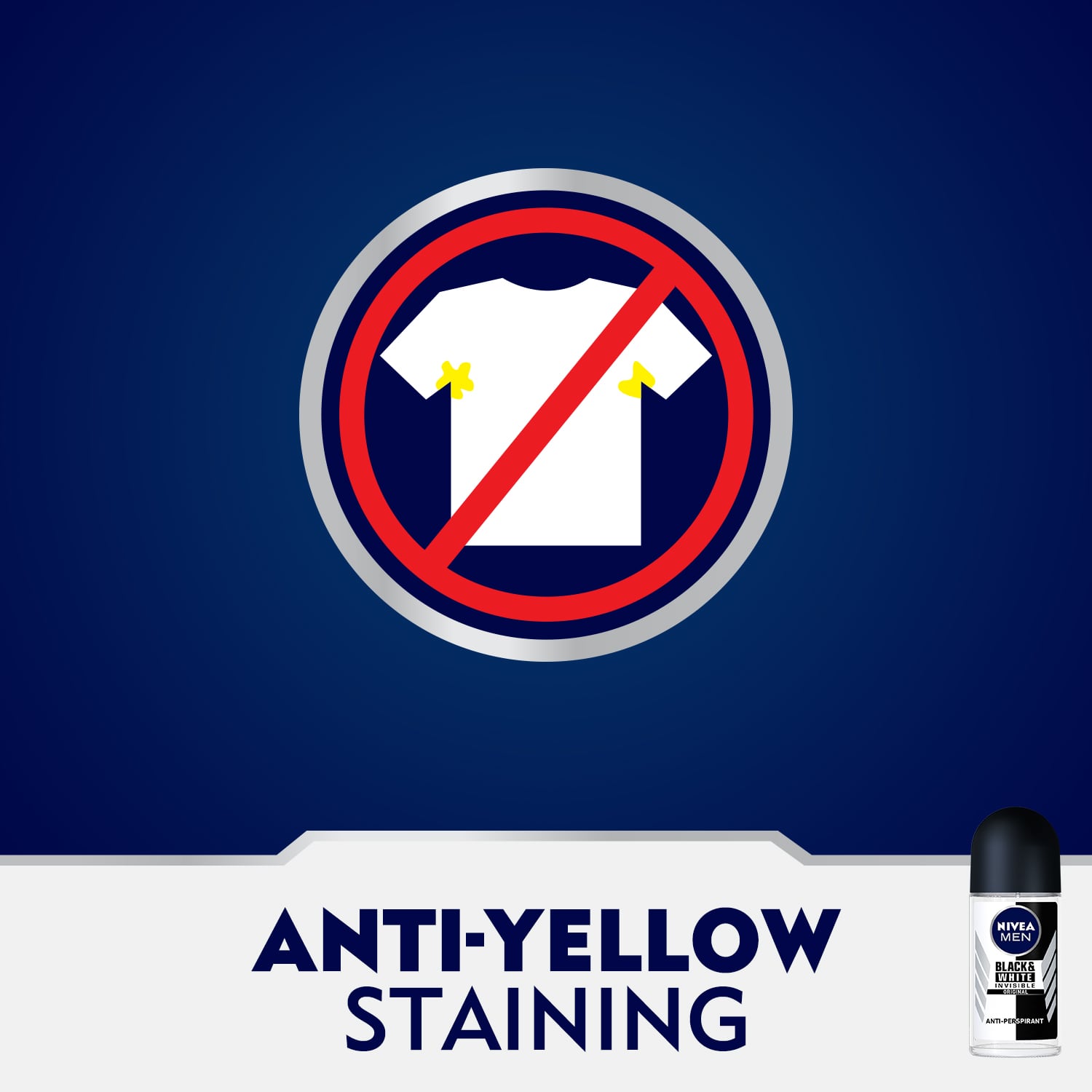 Men Anti-Perspirant Roll-On Black & White Invisible Original 50ml