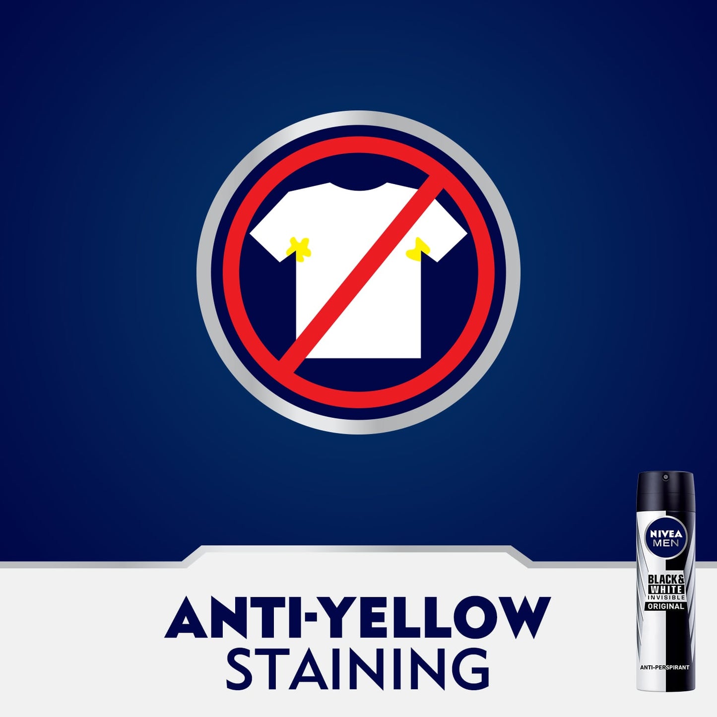 Men Anti-Perspirant Deodorant Spray Black & White Invisible Original 150ml