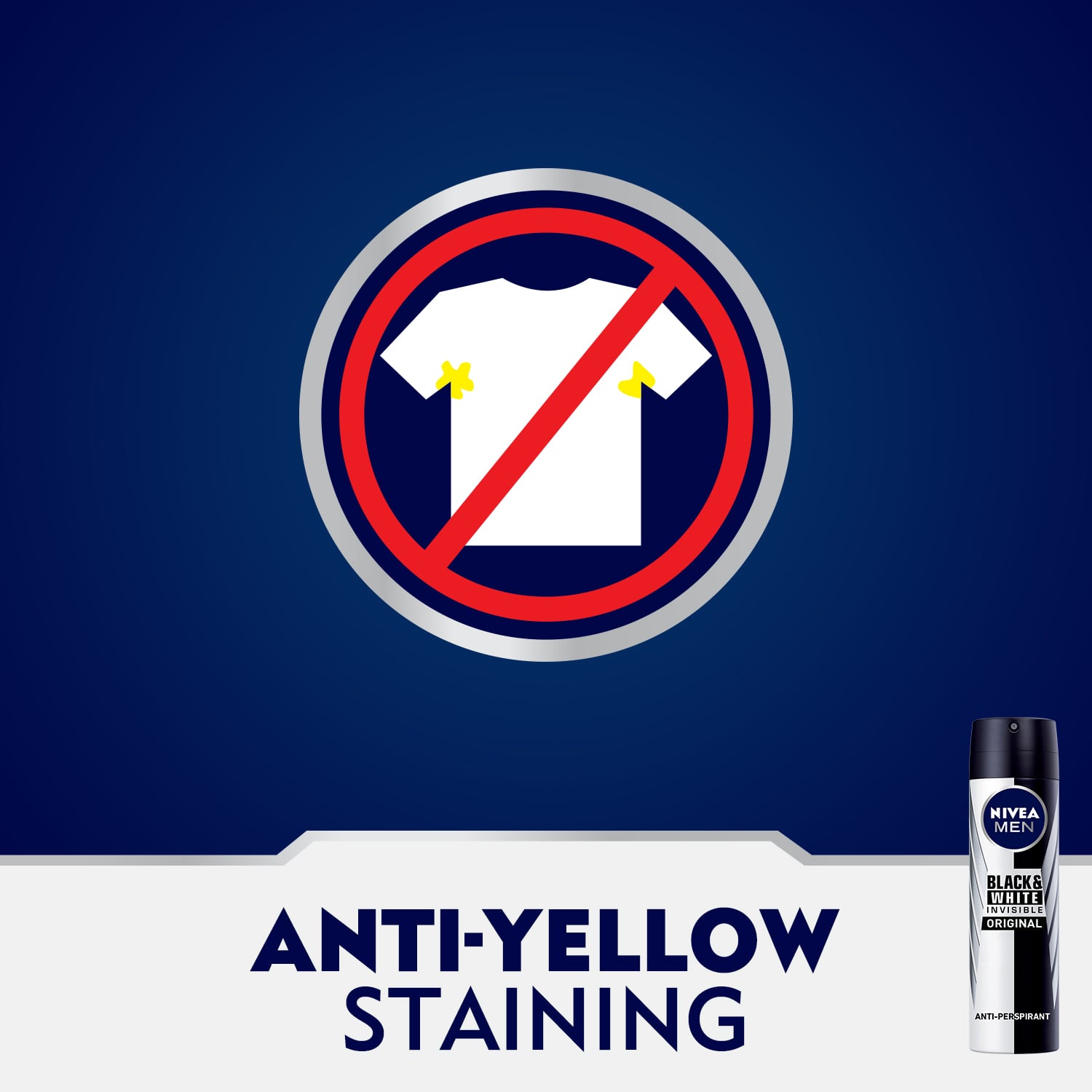 Men Anti-Perspirant Deodorant Spray Black & White Invisible Original 150ml