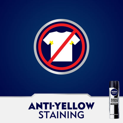 Men Anti-Perspirant Deodorant Spray Black & White Invisible Original 150ml