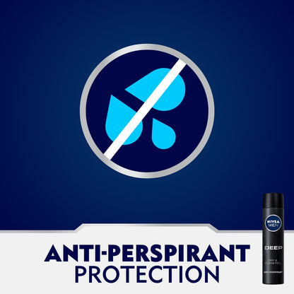 Men Deep Anti-Perspirant Deodorant Spray Black Carbon Dark Wood 150ml
