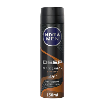 Men Deep Anti-Perspirant Deodorant Spray Black Carbon Espresso 150ml