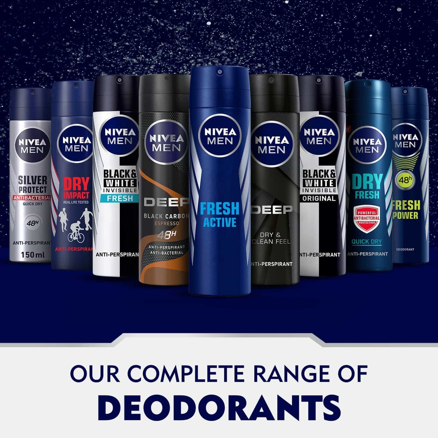 Men Deep Anti-Perspirant Deodorant Spray Black Carbon Espresso 150ml