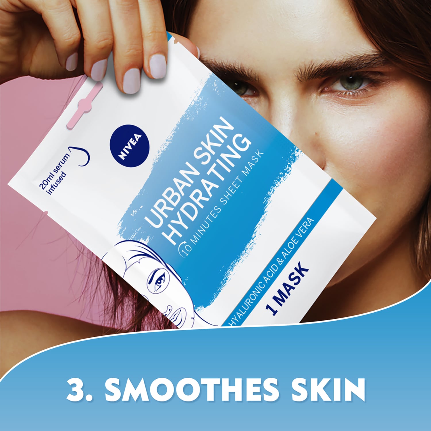 Urban Skin Hydrating Sheet Mask Hyaluronic Acid & Aloe Vera 1pc