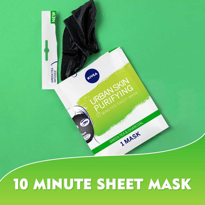 Urban Skin Purifying Sheet Mask Green Tea & Charcoal 1pc