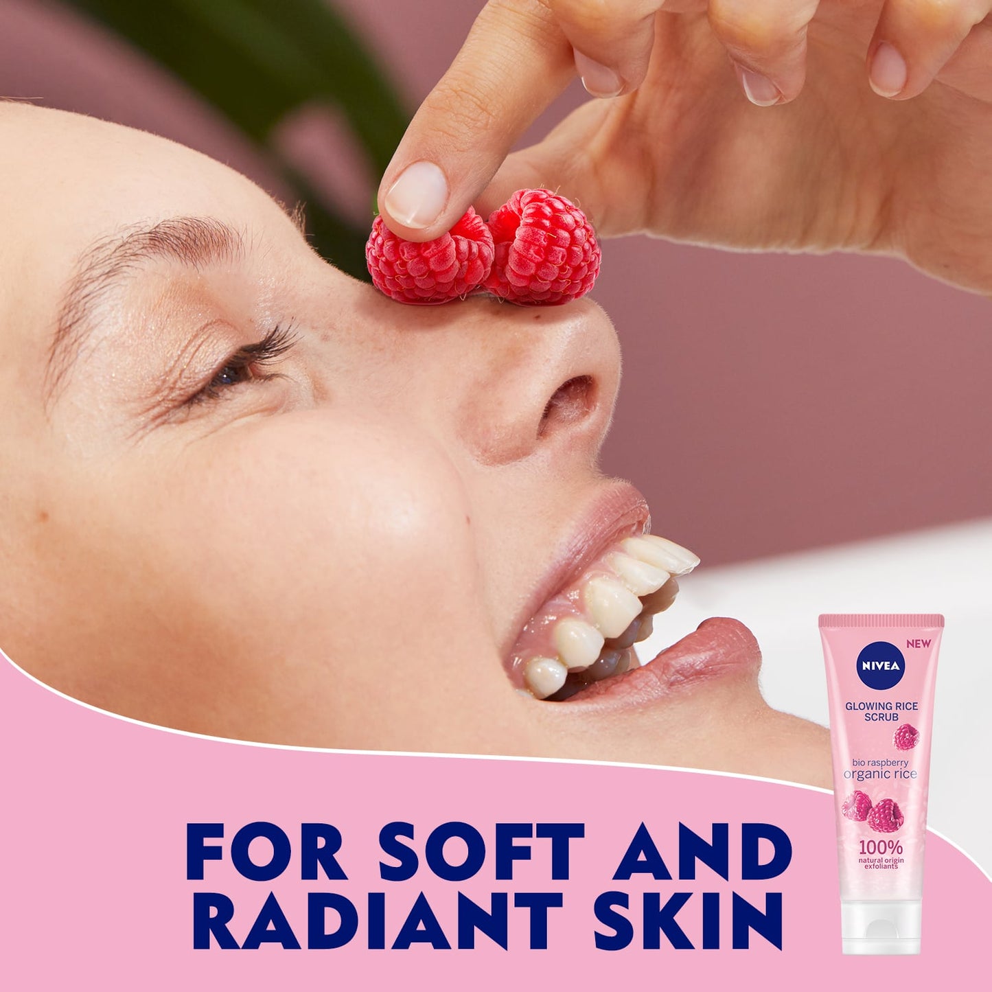 Glowing Rice Face Scrub Bio Raspberry 75ml