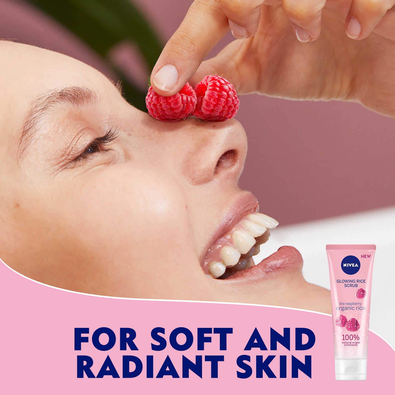 Glowing Rice Face Scrub Bio Raspberry 75ml