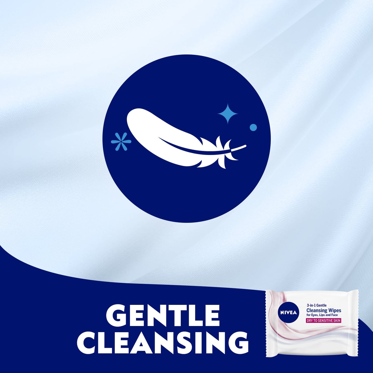 3-in-1 Gentle Cleansing Wipes Dry to Sensitive Skin 25pcs