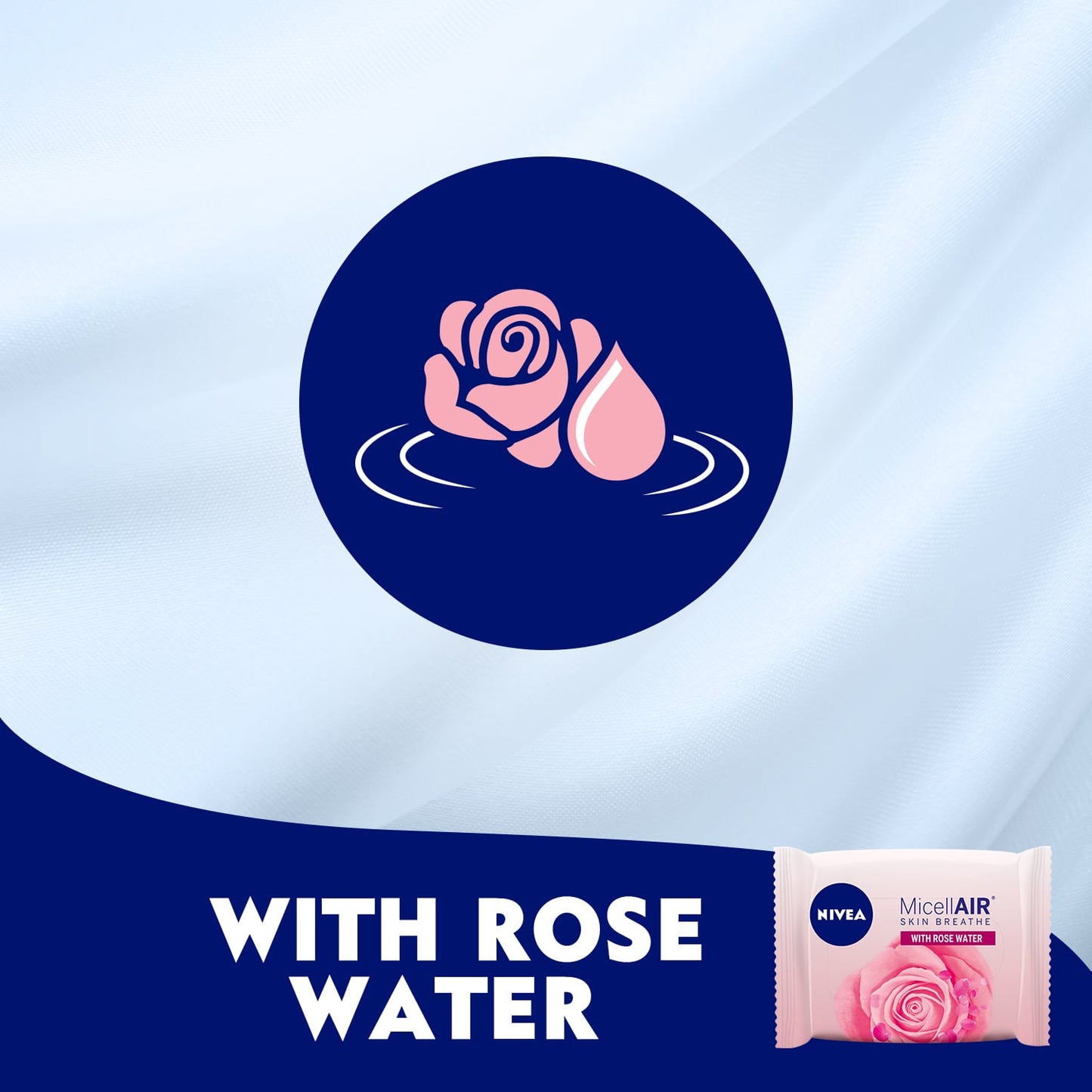 MicellAIR Skin Breathe Cleansing Makeup Removing Wipes Rose Water 25pcs