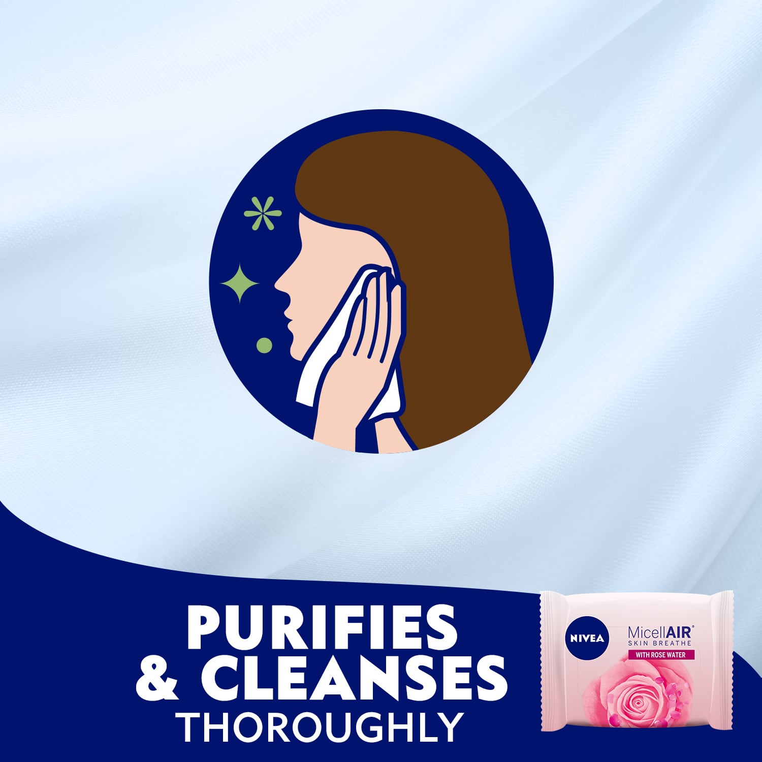 MicellAIR Skin Breathe Cleansing Makeup Removing Wipes Rose Water 25pcs