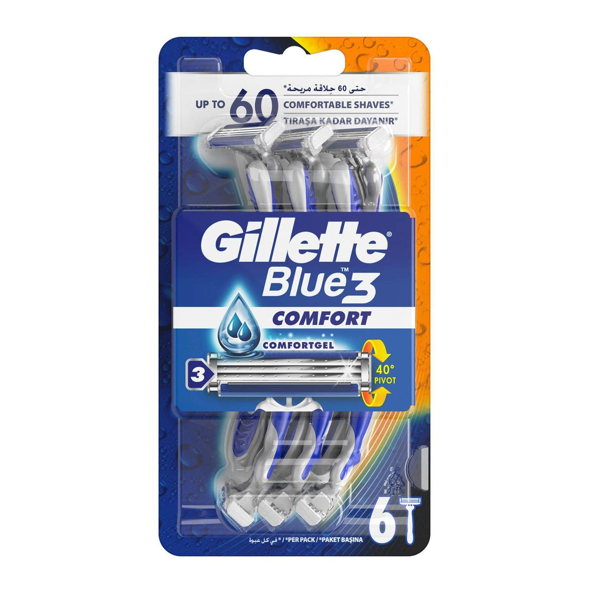 Buy Gillette Blue3 Comfort Razor 6pcs | Watsons UAE