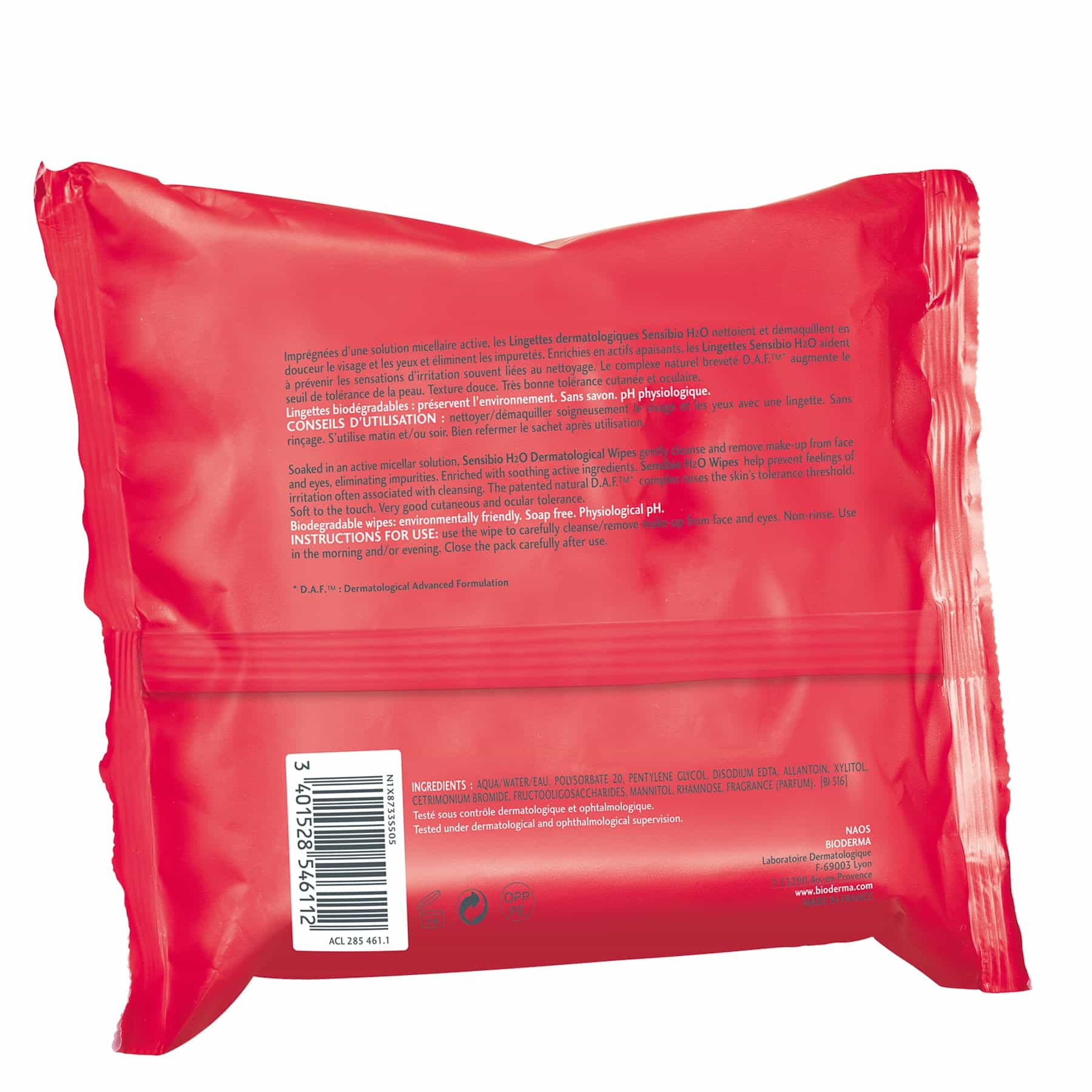 Sensibio H20 Micellar Makeup Removing Wipes 25pcs