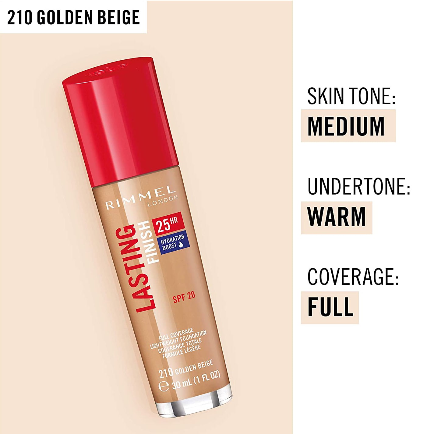 Lasting Finish 25Hr Natural Finish Foundation 30ml 210 Golden Beige|30ml
