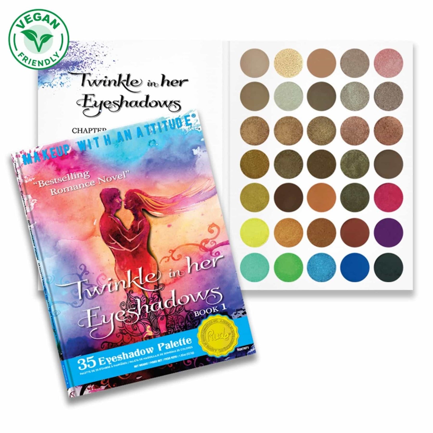Twinkle In Her Eyeshadows Book 1 Eyeshadow Palette Best Selling Romance Novel - 35 shades Twinkle In Her Eyeshadows